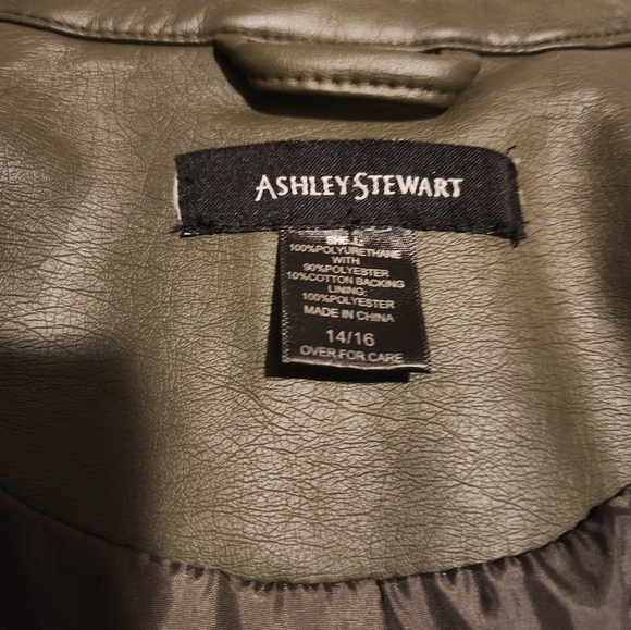 Faux Leather Green Jacket - size 14/16 - Picture 5 of 5